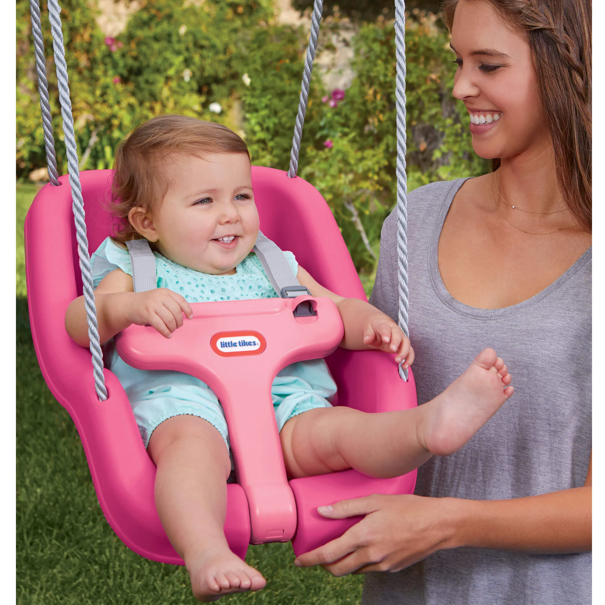 Little Tikes 2-in-1 Snug 'n Secure Swing - Magenta - Image 3