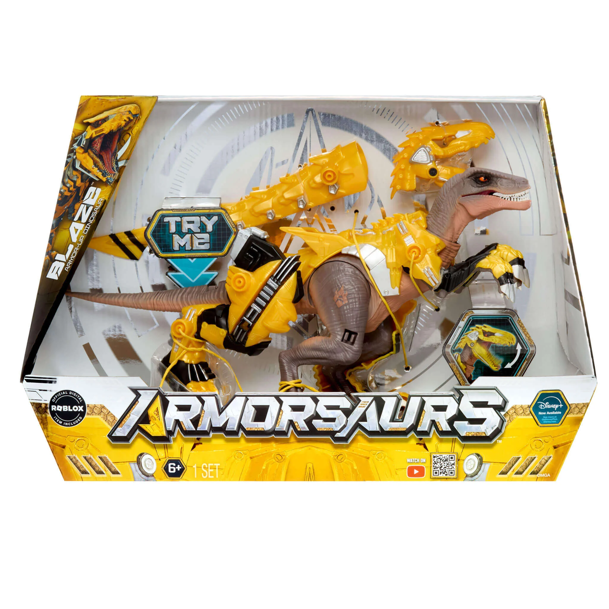 Armorsaurs Armor-Up Yellow Raptor Dinosaur Blaze Toy Figure - Image 9