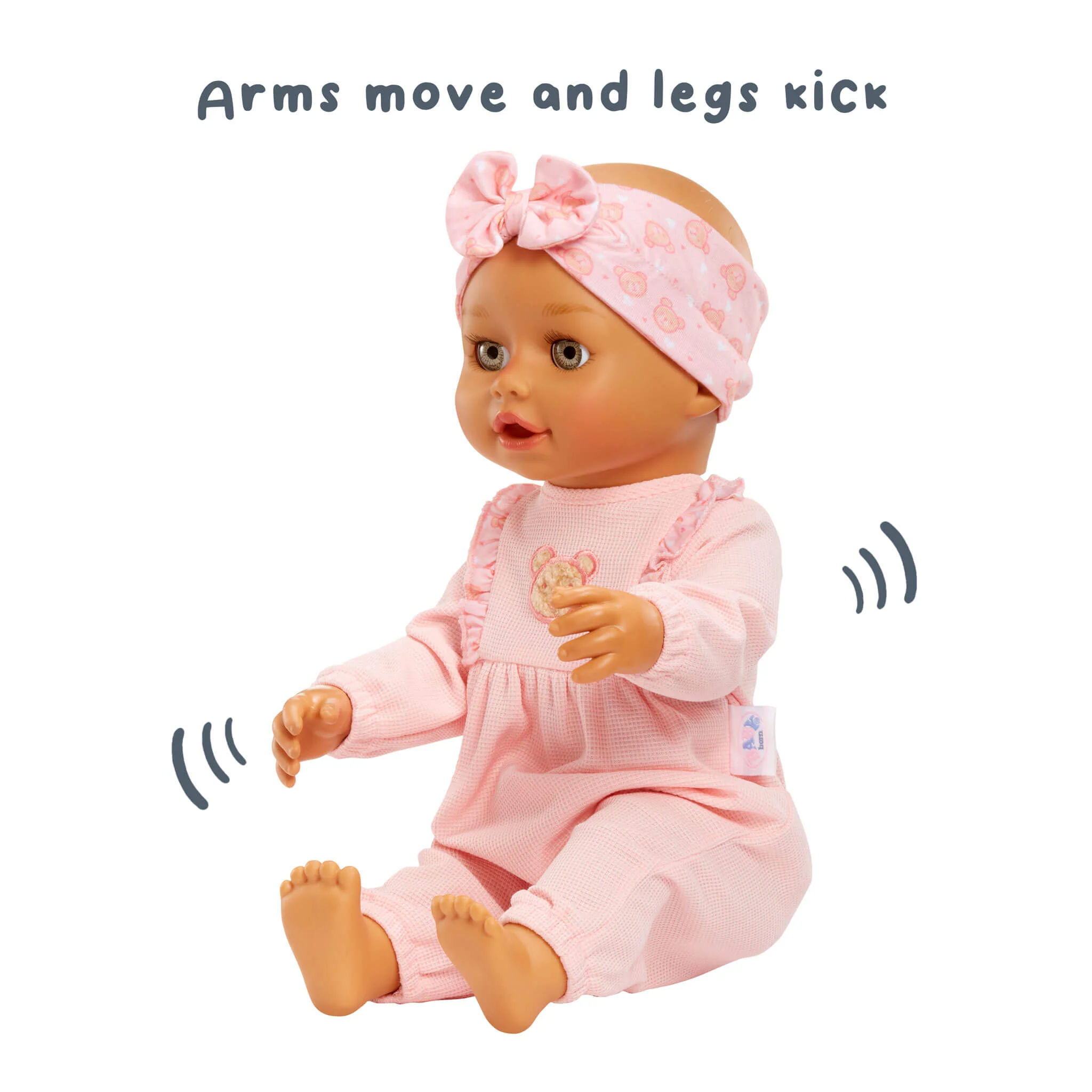 BABY born Learn to Walk Baby Doll Olivia with Gray-Green Eyes and Realistic Features - Image 5