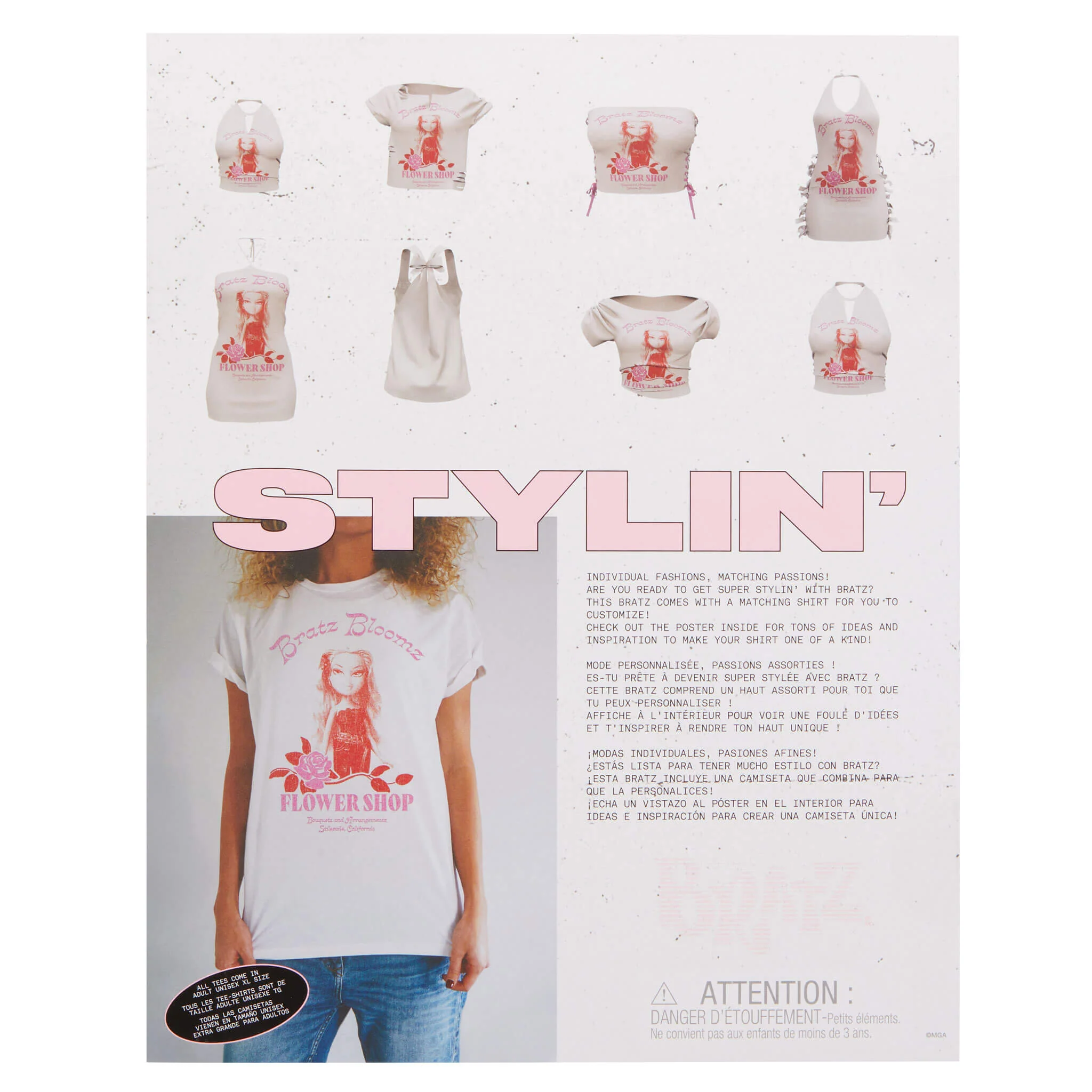 Bratz Stylin' Yasmin Fashion Doll with Customizable T-Shirt for You and Accessories - Image 8