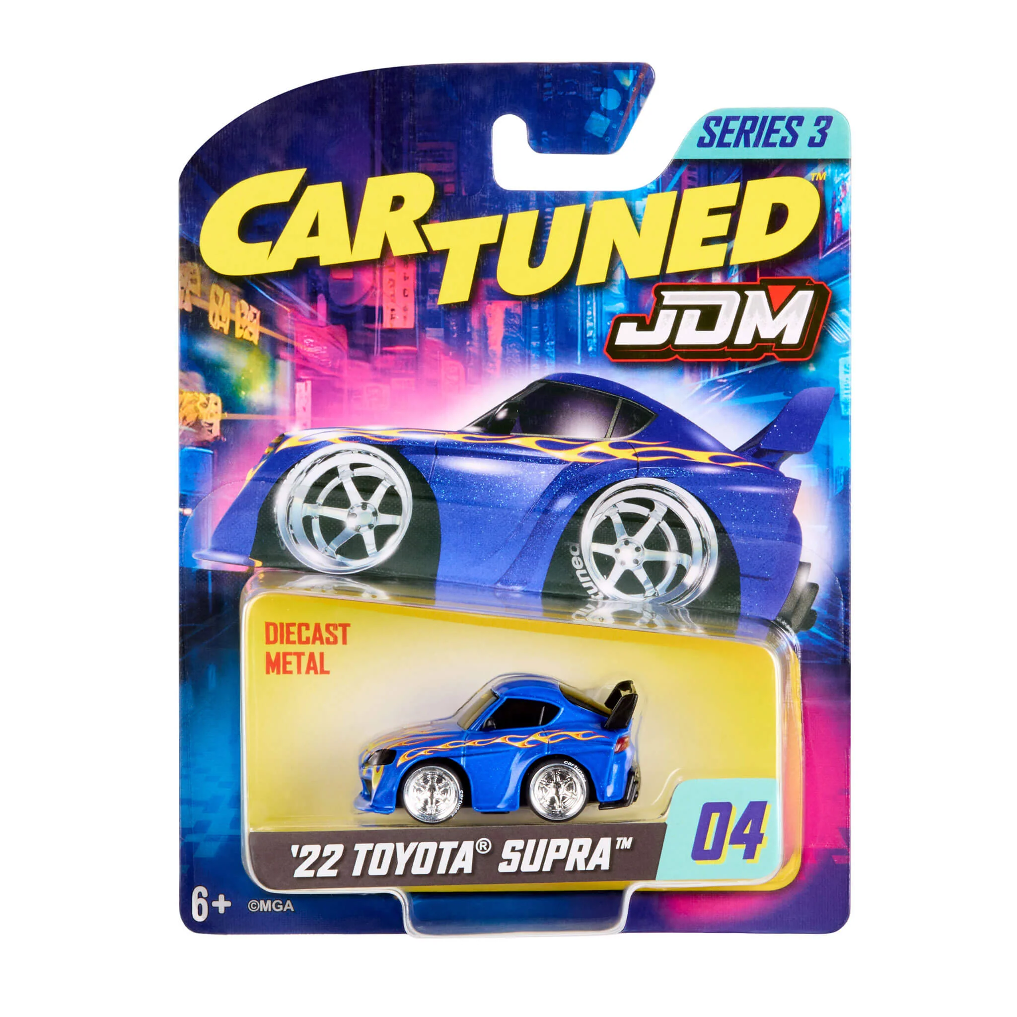 CarTuned JDM Series 3 -2022 Toyota Supra GR (Blue w/Flames) - Image 4