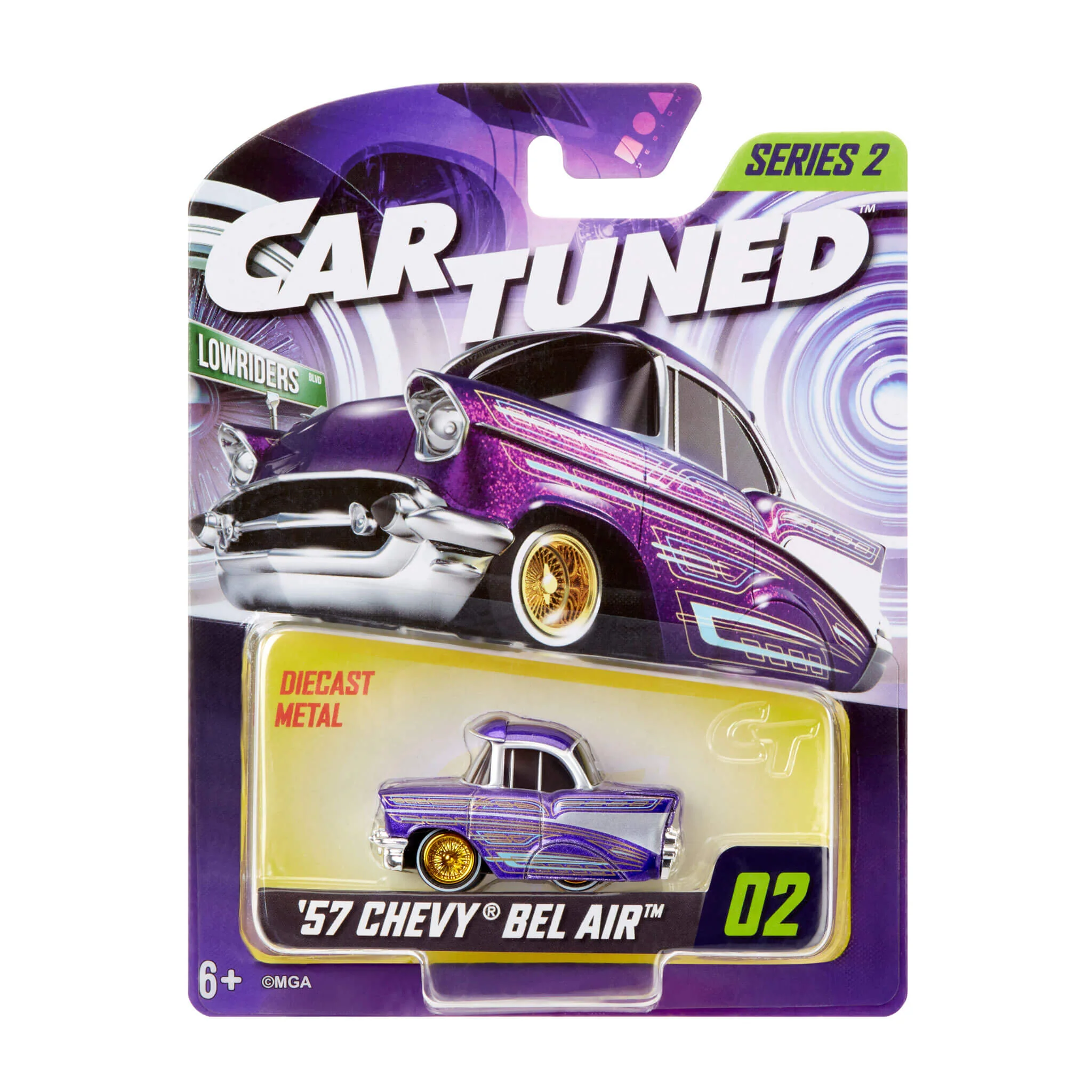 CarTuned Series 2 - 1957 Chevy Bel Air (Kandy Purple) Diecast Vehicle - Image 5