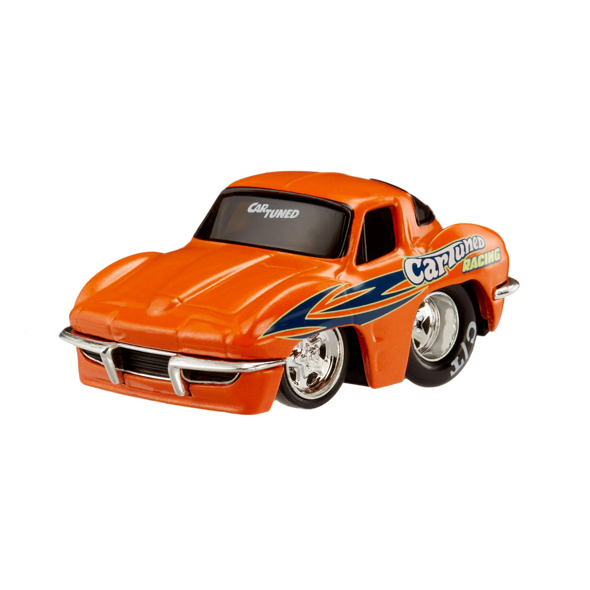 CarTuned Series 3 - 1963 Chevy Corvette Stingray (Pro Street) - M Orange Diecast Vehicle - Image 3
