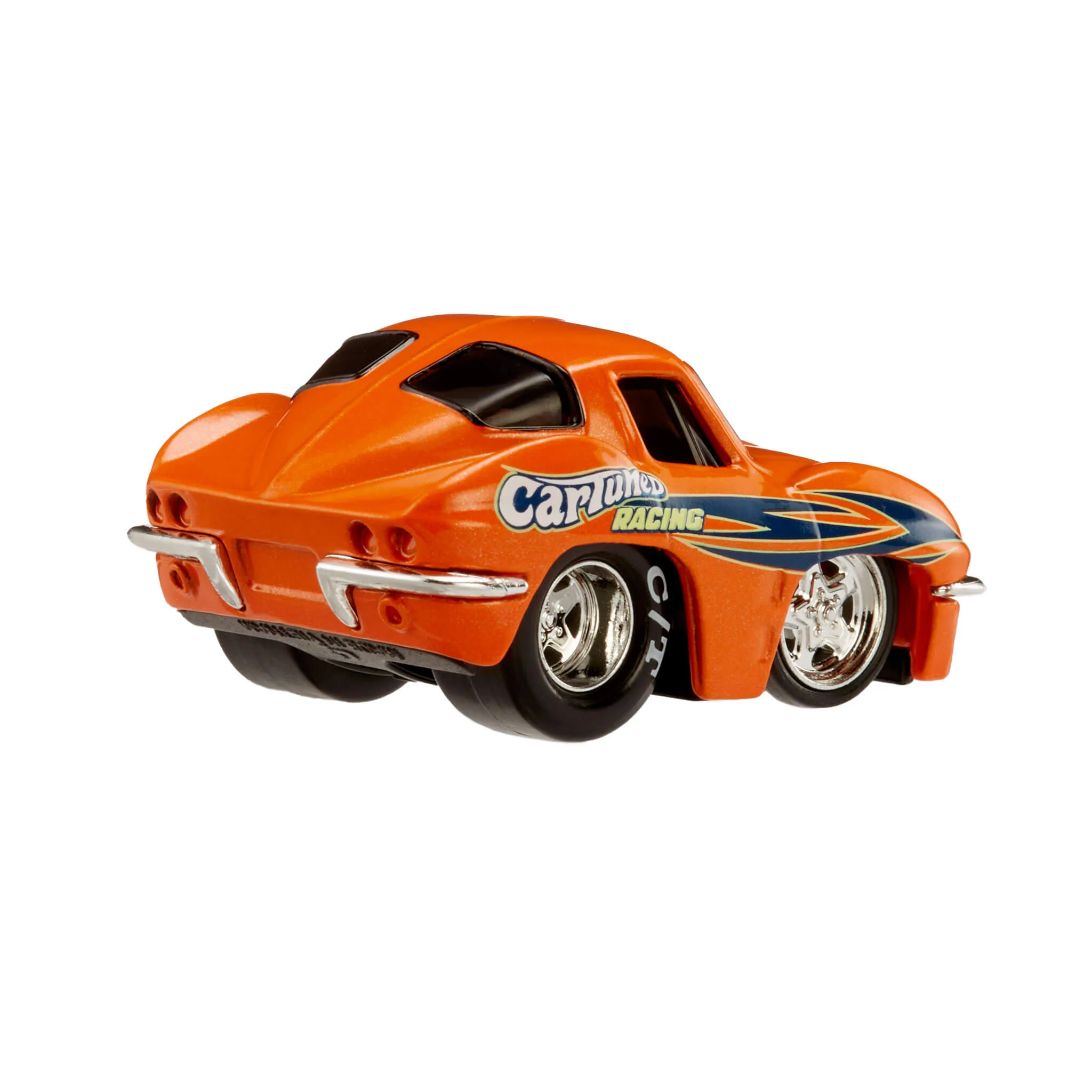 CarTuned Series 3 - 1963 Chevy Corvette Stingray (Pro Street) - M Orange Diecast Vehicle - Image 4