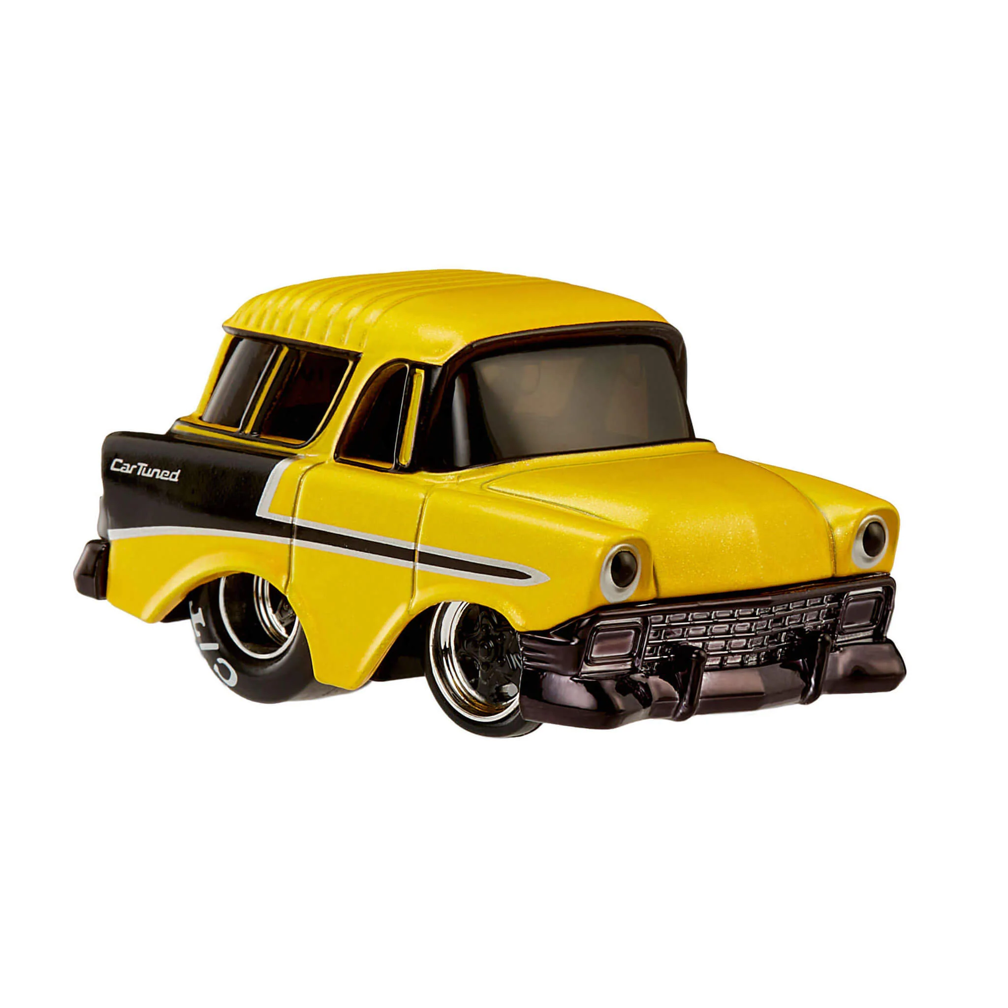 CarTuned Series 4 - 1956 Chevy Nomad (Pro Street) - Black/Yellow Diecast Vehicle - Image 2