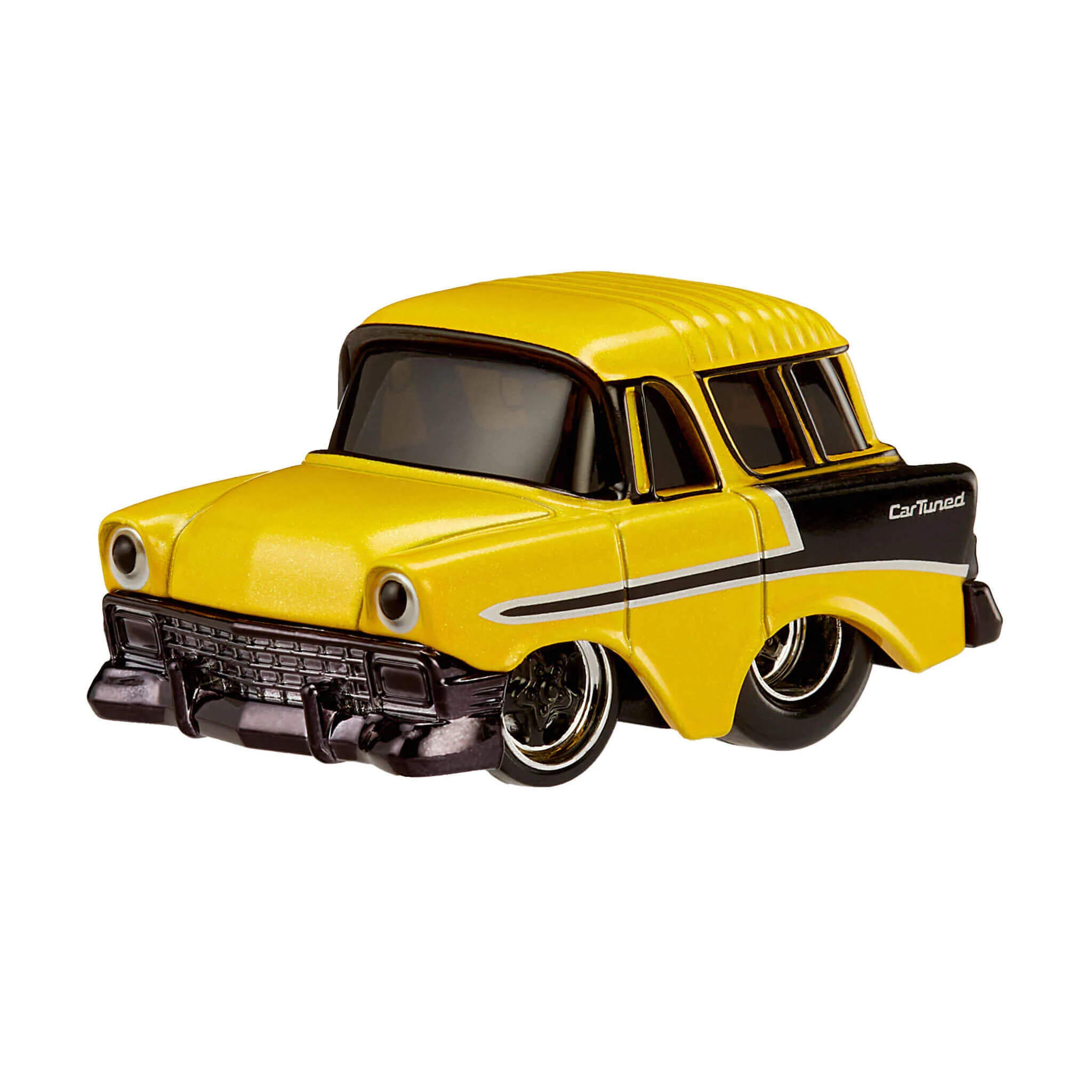 CarTuned Series 4 - 1956 Chevy Nomad (Pro Street) - Black/Yellow Diecast Vehicle - Image 3