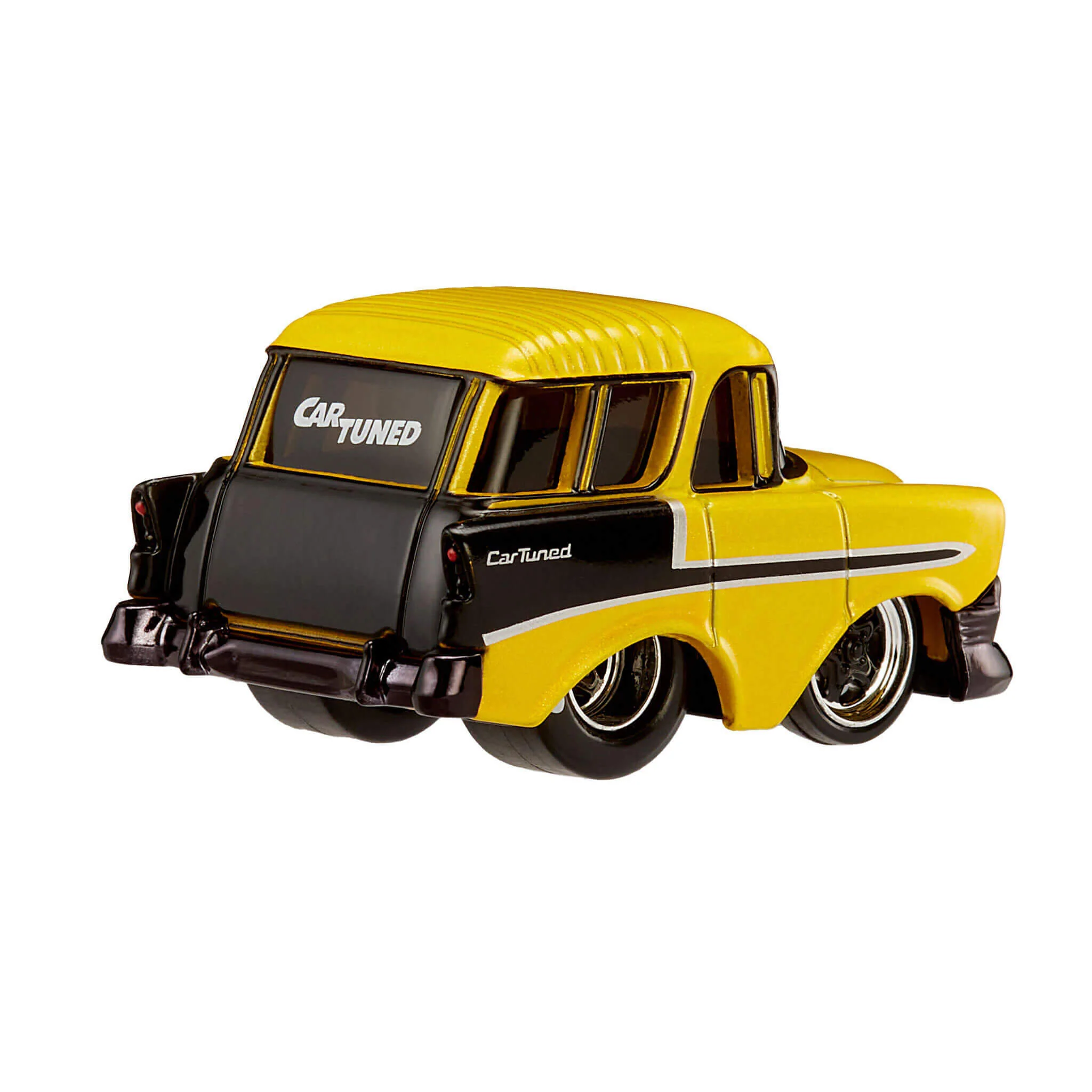 CarTuned Series 4 - 1956 Chevy Nomad (Pro Street) - Black/Yellow Diecast Vehicle - Image 4