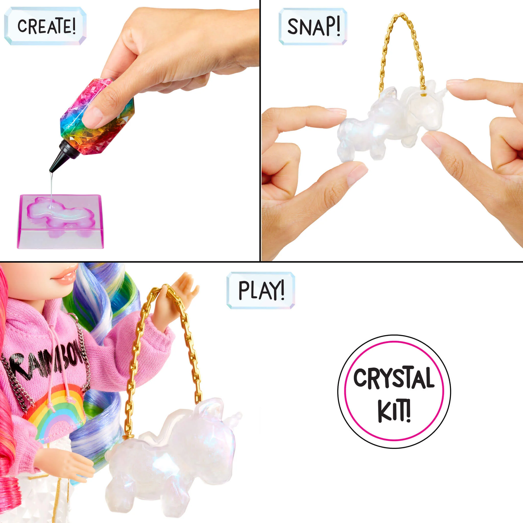 Rainbow High Creative Crystals Amaya - Rainbow 11” Fashion Doll with Crystal Accessory Make It Kit - Image 3