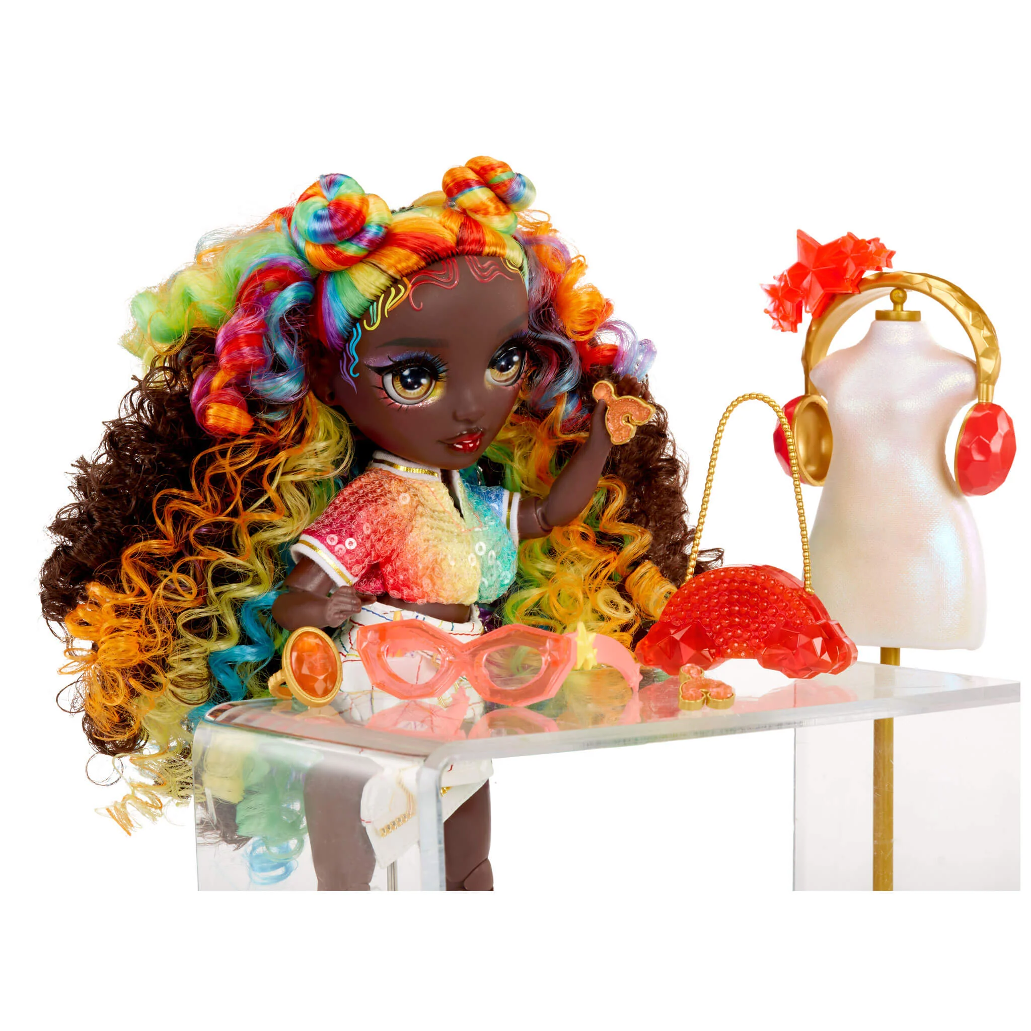 Rainbow High Creative Crystals Iris - Rainbow 11” Fashion Doll with Crystal Accessory Make It Kit - Image 5