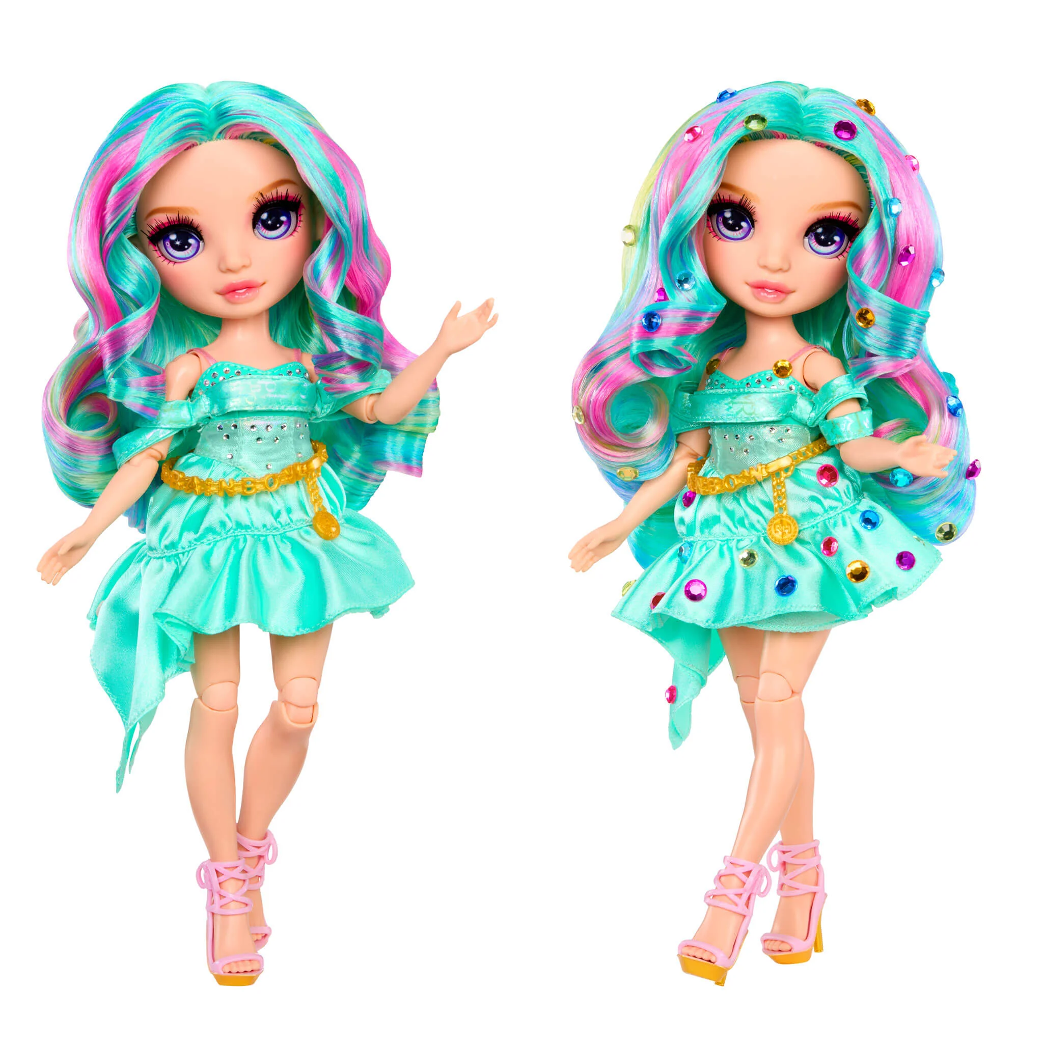 Rainbow High Be Dazzling Fashion Dolls - Celine Turquoise, 11" Fashion Doll - Image 3