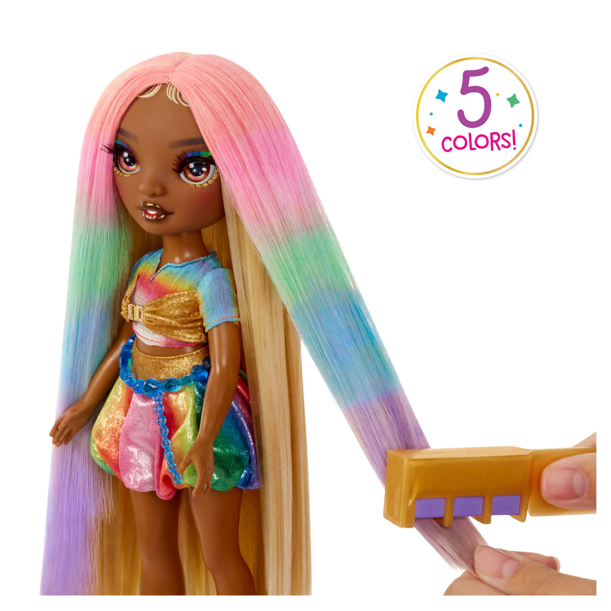 Rainbow High Hair Chalk & Style Meline - Gold 11” Fashion Doll - Image 3