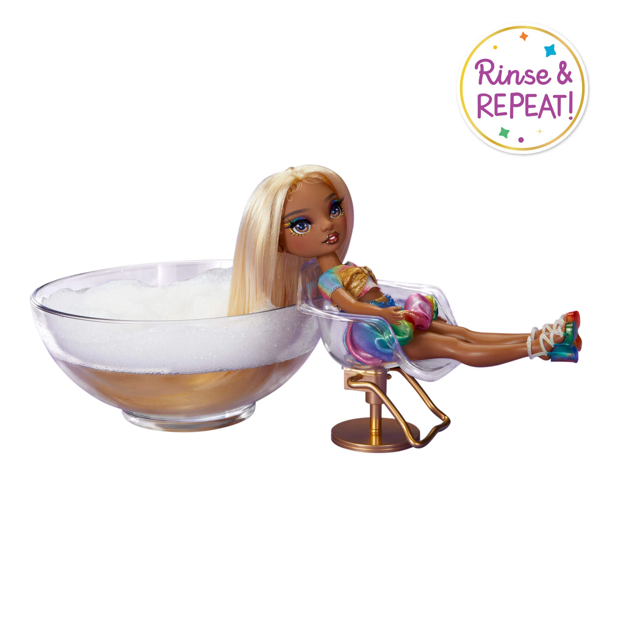 Rainbow High Hair Chalk & Style Meline - Gold 11” Fashion Doll - Image 5