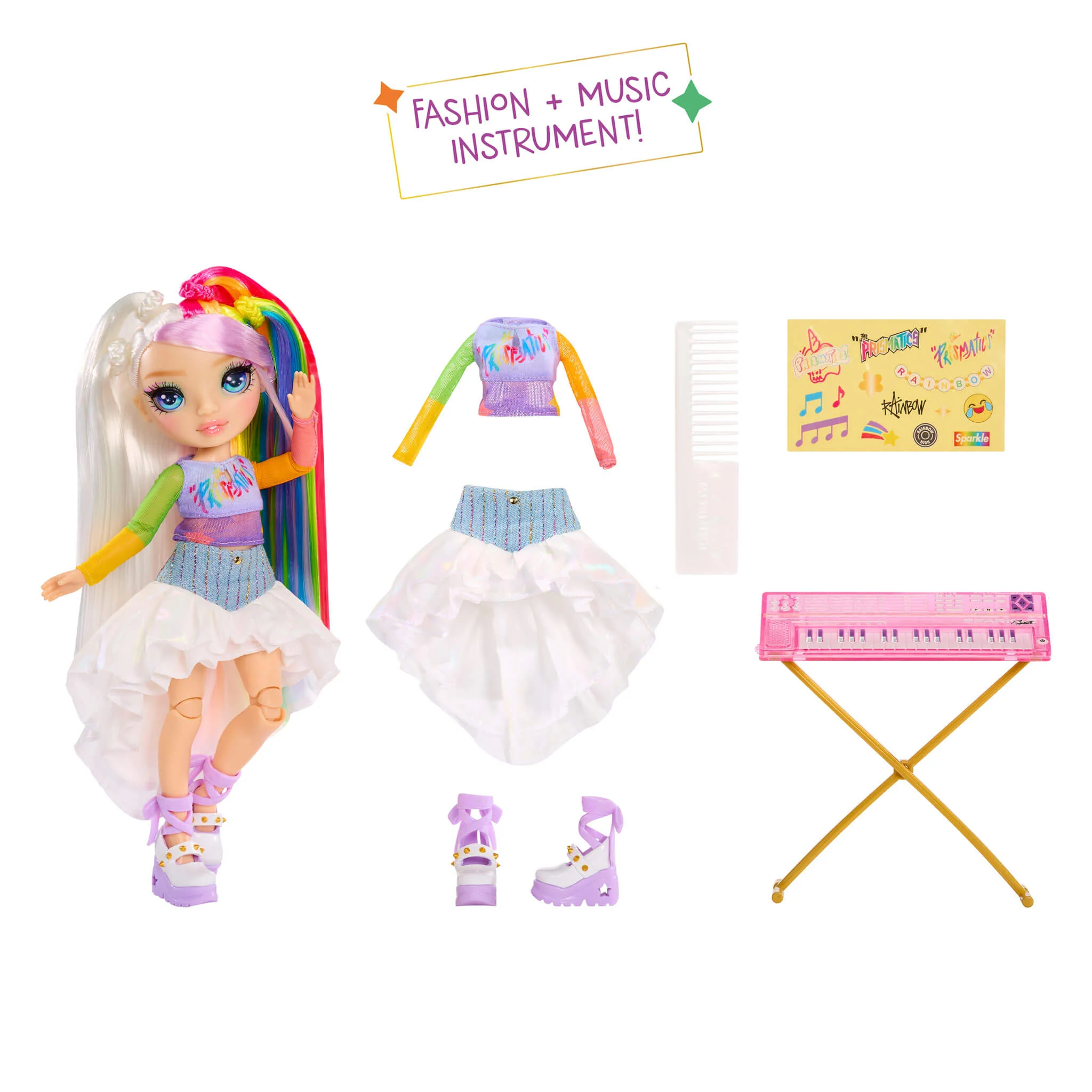 Rainbow High Jr High Rock Band - Amaya, Rainbow  9” Fashion Doll - Image 2