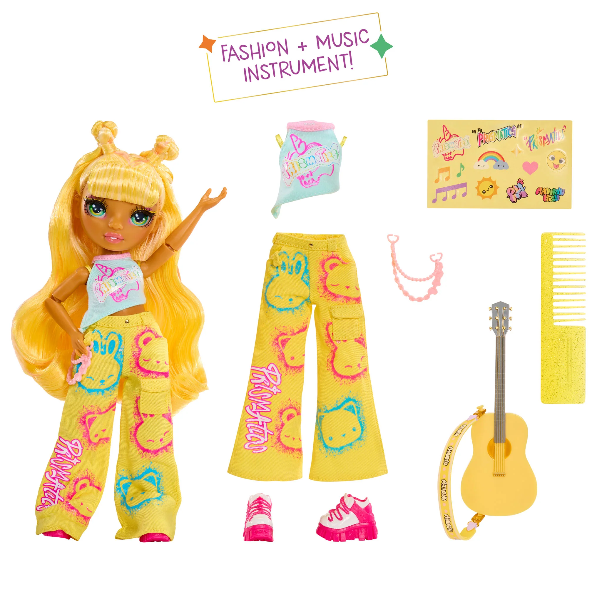 Rainbow High Jr High Rock Band - Sunny, Yellow 9” Fashion Doll - Image 2