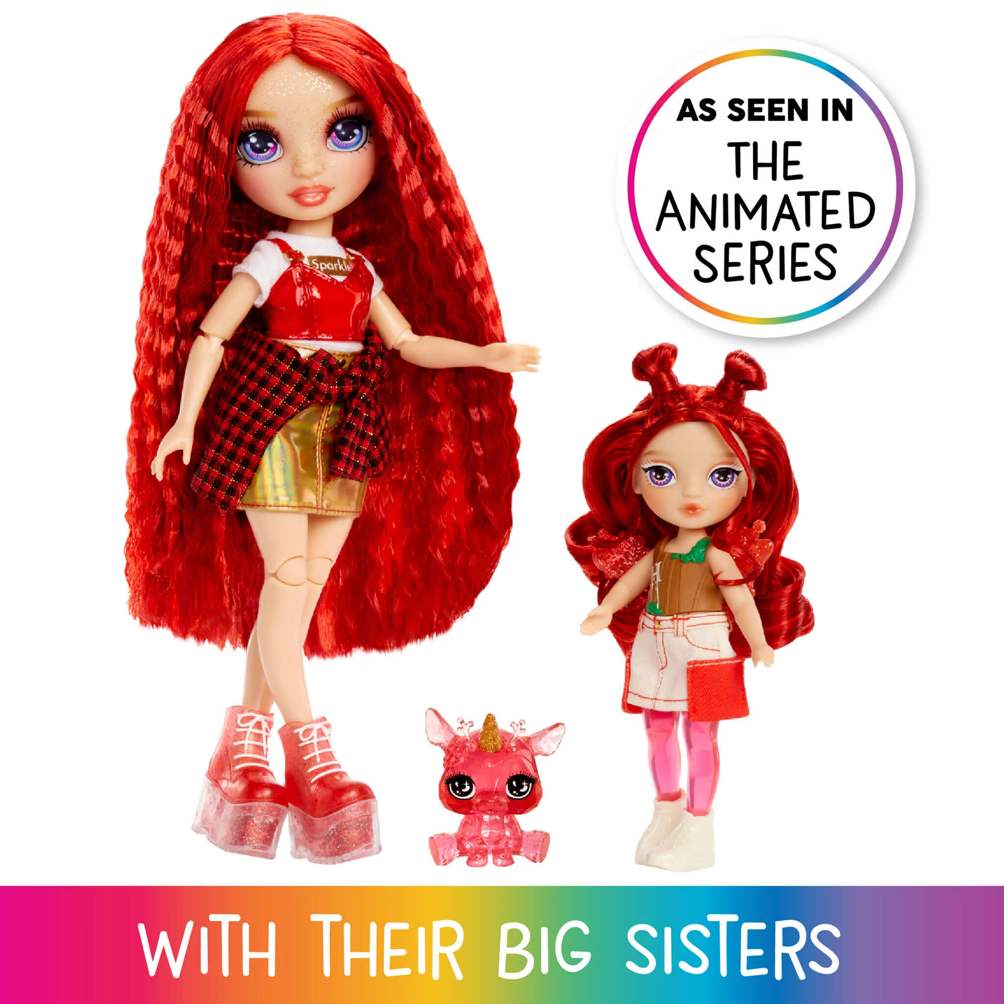 Rainbow High Littles Rainbow Fantasy Fairies with Pet – Apple, Red, 5.5" Posable Small Doll & Fantasy Deer Pet - Image 4
