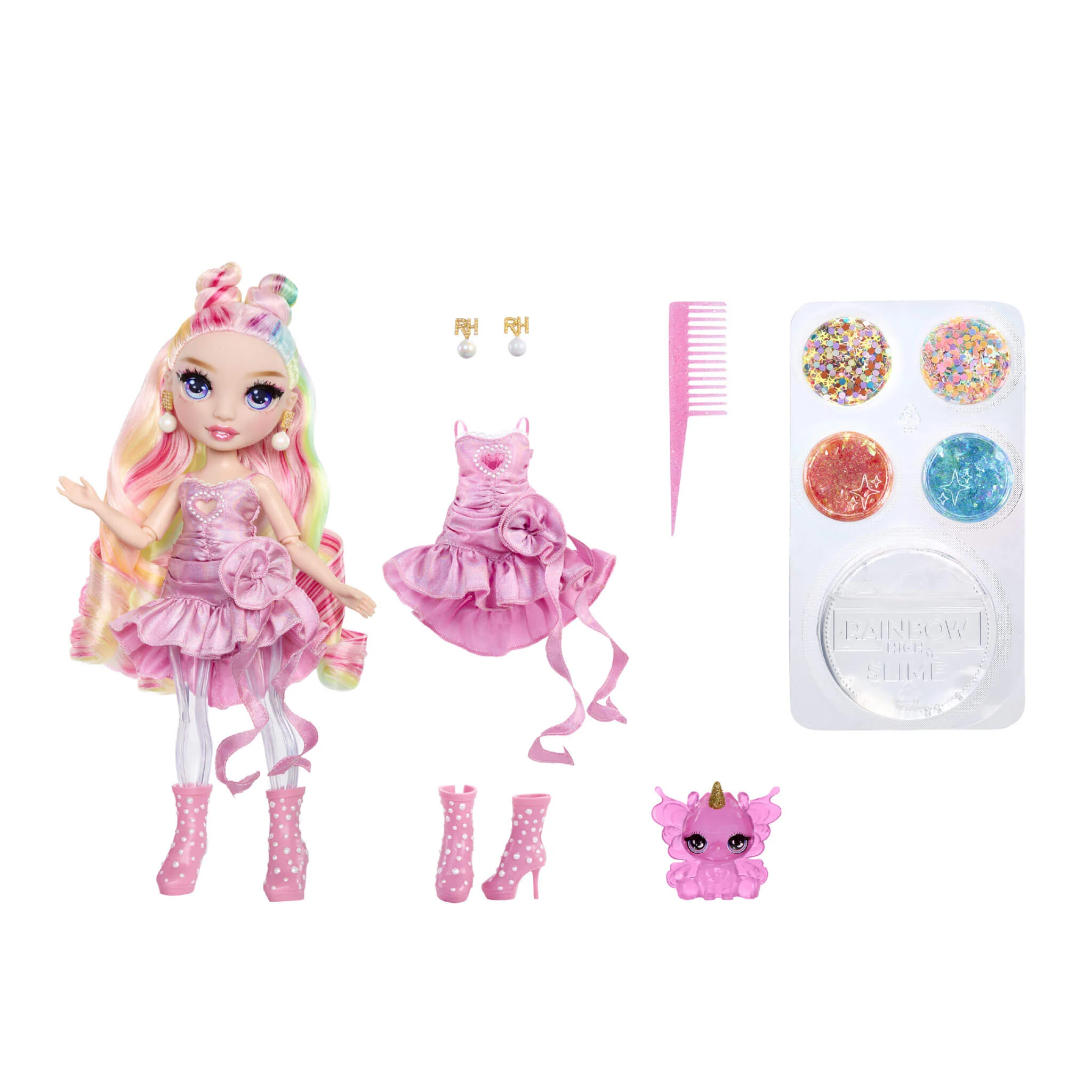 Rainbow High Rainbow Shimmers with Slime – Bella, Pink 11” Doll, Create a Rainbow Fashion Doll - Image 6