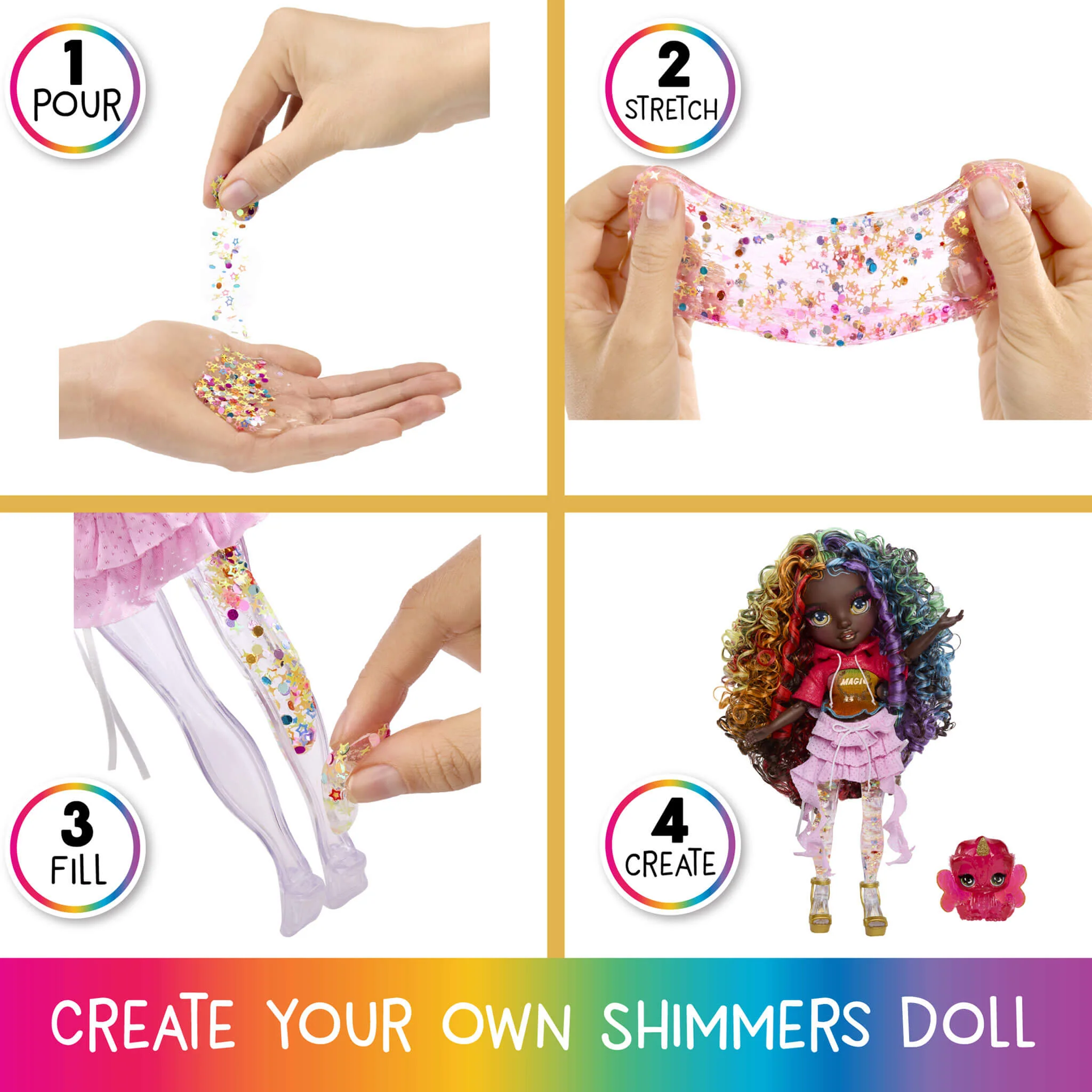 Rainbow High Rainbow Shimmers with Slime – Iris, Rainbow 11” Doll, Create a Rainbow Fashion Doll - Image 4