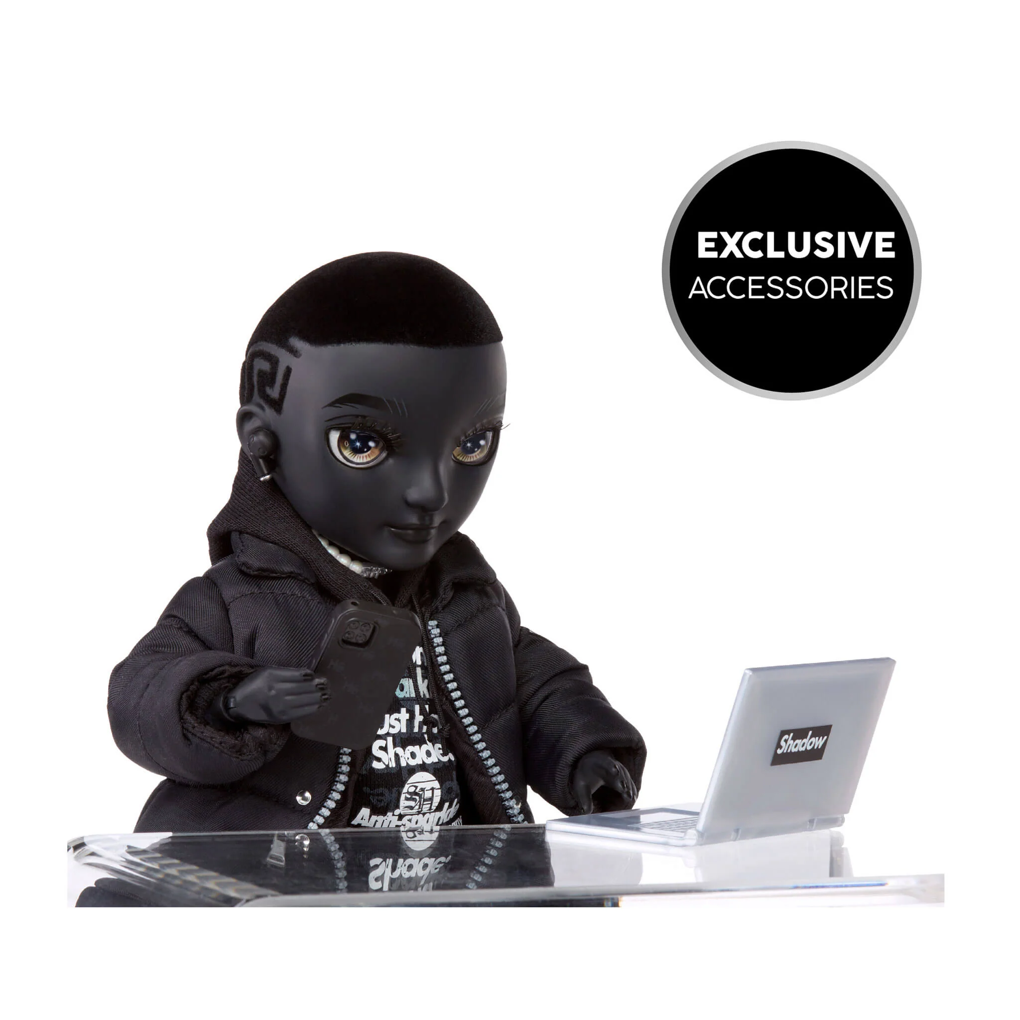 Rainbow High Shadow High Rexx McQueen - Black Color Fashion Doll - Image 4