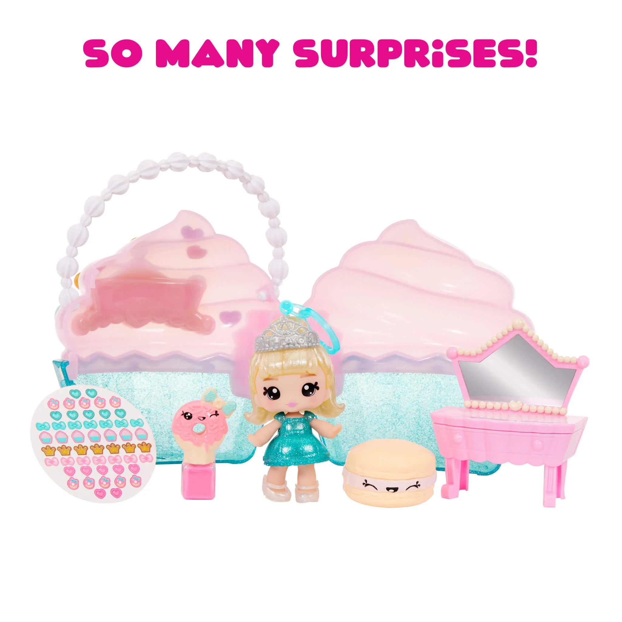 Yummiland Beauty Bag Playset + Lip Gloss Doll - Cupcake Bag with Exclusive Callie Birthday Cake Doll - Image 2