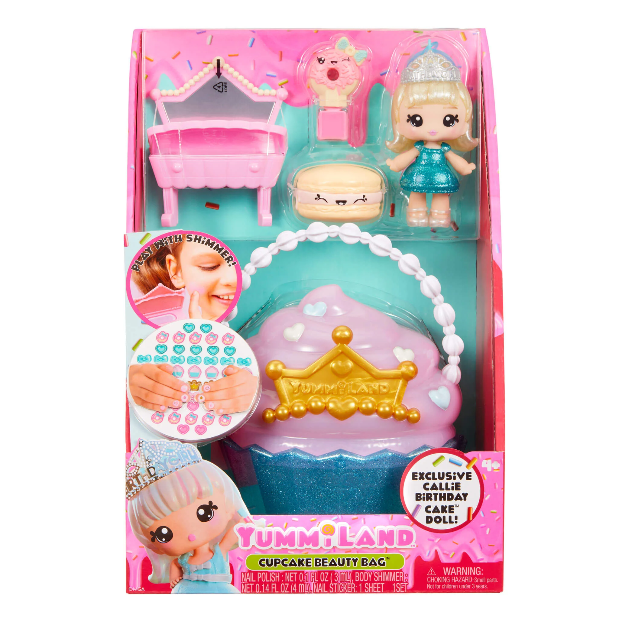Yummiland Beauty Bag Playset + Lip Gloss Doll - Cupcake Bag with Exclusive Callie Birthday Cake Doll - Image 7